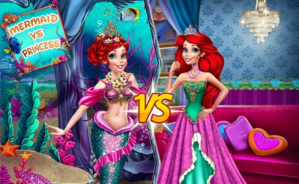 Ariel Mermaid Vs Princess