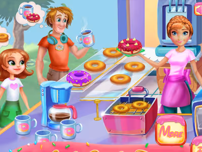 Annie Cooking Donuts