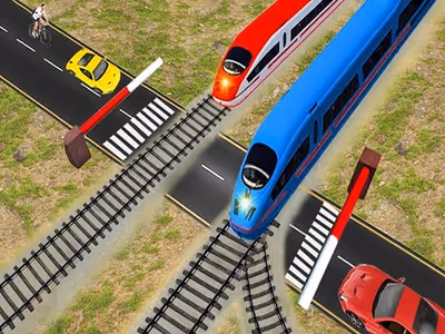 Euro Railroad Crossing : Railway Train Passing 3D
