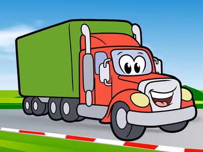 Happy Trucks Coloring