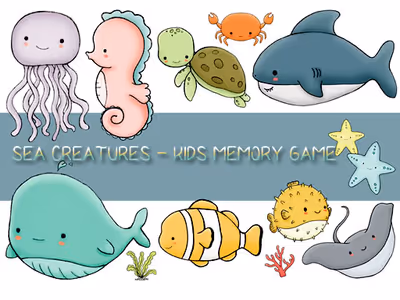 Kids Memory Sea Creatures