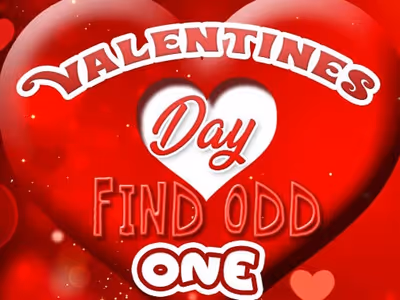 Valentines Day Find Odd One Out