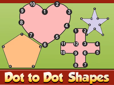 Dot to Dot Shapes Kids Education