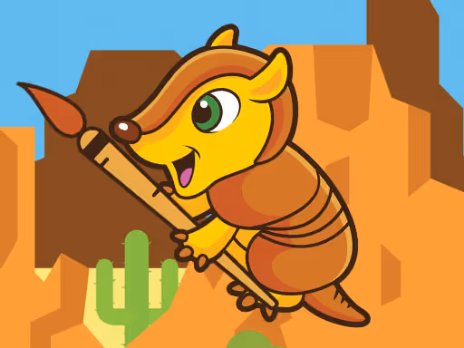 Happy Armadillo Coloring