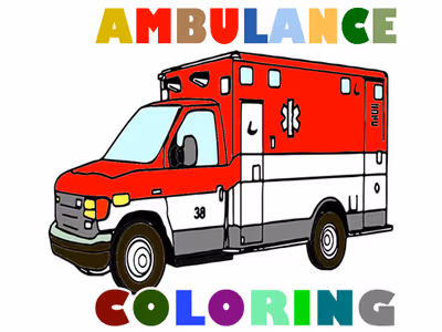 Ambulance Trucks Coloring Pages