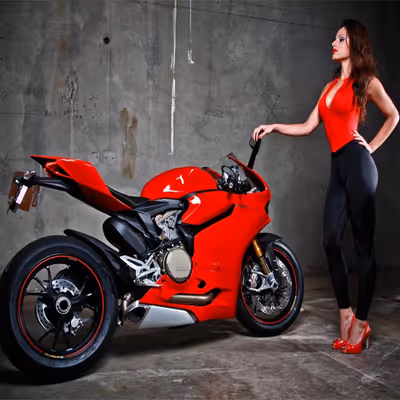 Motorcycle and Girls Slide