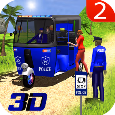 Police Auto Rickshaw Taxi Game