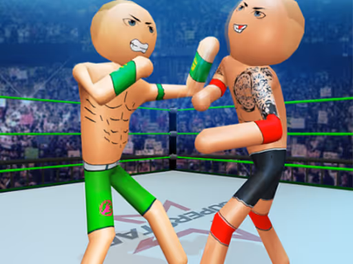 Police Stick man wrestling Fighting Game