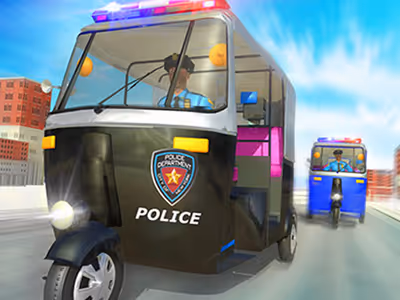 Police Auto Rickshaw Game 2020