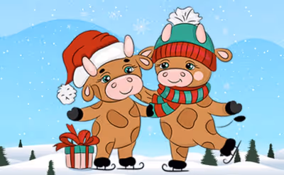 Cute Christmas Bull Difference