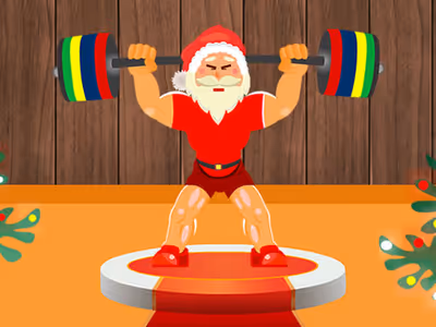 Santa Weightlifter
