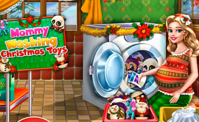 Mommy Washing Christmas Toys