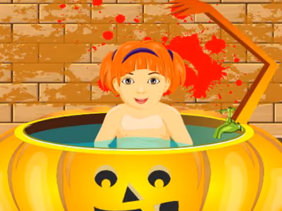 Little Baby Halloween Bathing