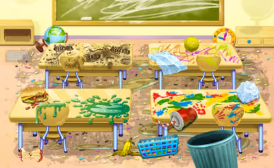 Sweet Baby Girl Cleanup Messy School