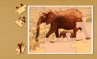 Animals Jigsaw Puzzle Elephants