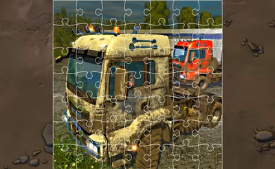 Trucks in Mud Jigsaw