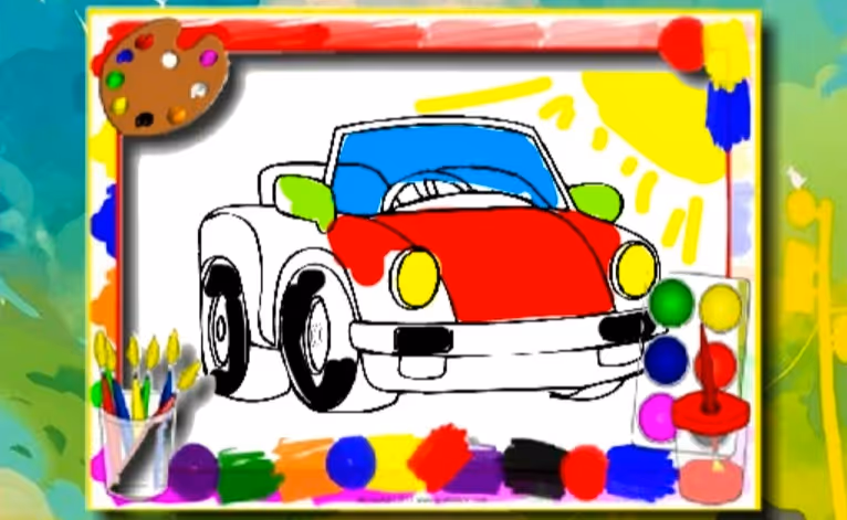 Cartoon Cars Coloring Book