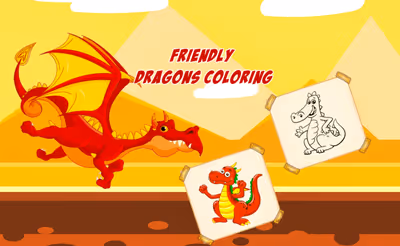 Friendly Dragons Coloring