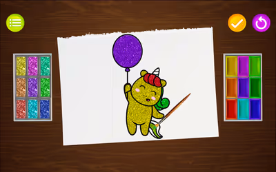Coloring Book Glittered Unicorns