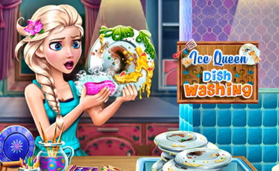 Ice Queen Dish Washing
