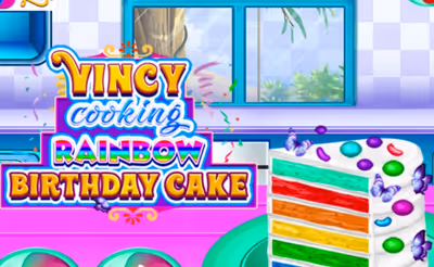 Vincy Cooking Rainbow Birthday Cake