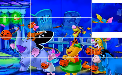 Cartoon Halloween Slide Puzzle