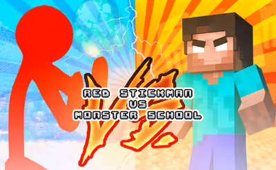 Red Stickman vs Monster School