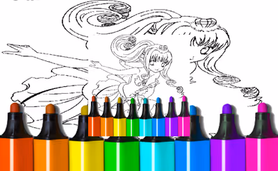 Anime Blue Mermaid Coloring