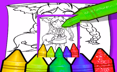 Anime Fox Girl Cute Coloring Pages