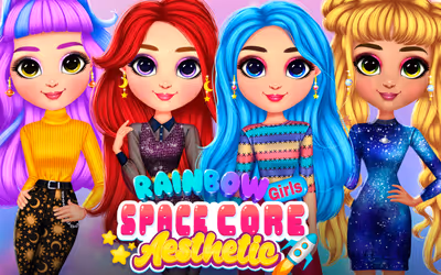 Rainbow Girls Space Core Aesthetic