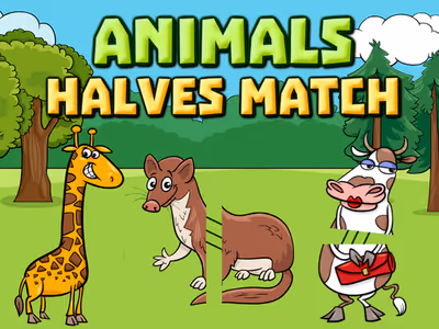 Animals Halves Match