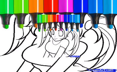 Cute Anime Face Girls Coloring Pages
