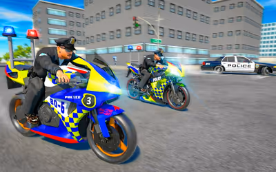 Police Bike Stunt Race Game