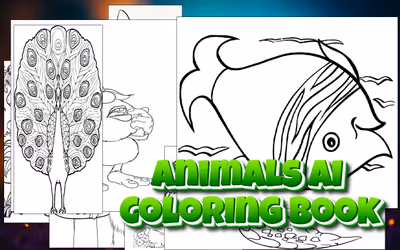 Animals AI Coloring Book