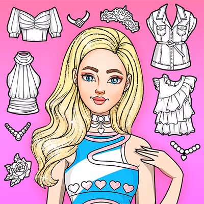 Girl Coloring Dress Up Games