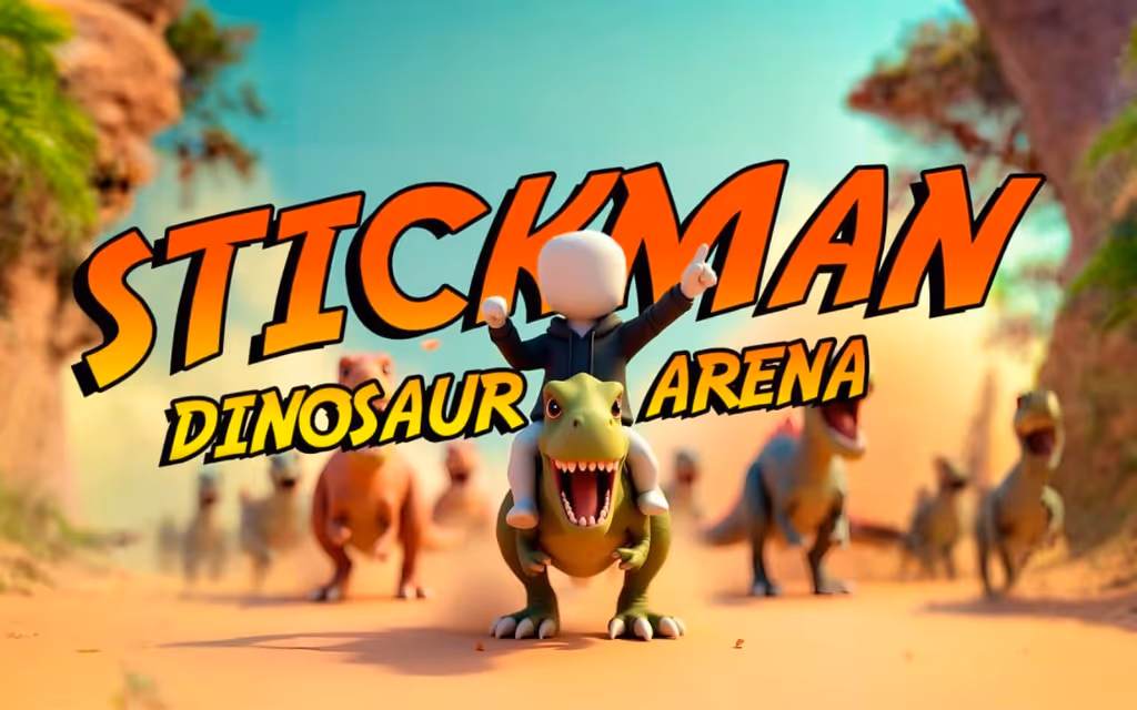 Stickman. Dinosaur arena