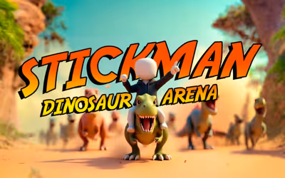 Stickman. Dinosaur arena