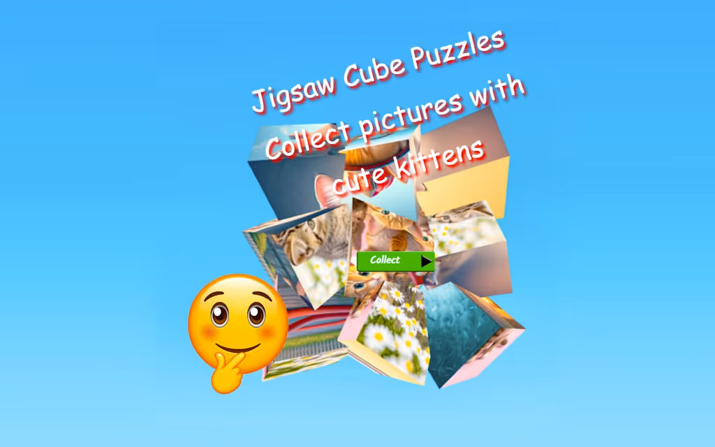 Jigsaw Cube Puzzles Collect Pictures with Cute Kittens
