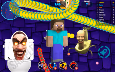 Skibidi Toilet Snake.io in Minecraft