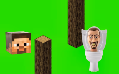 Spinning Skibidi Toilet Flappy Minecraft