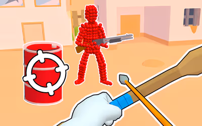Stickman Archer Shooting Arrows at Reds