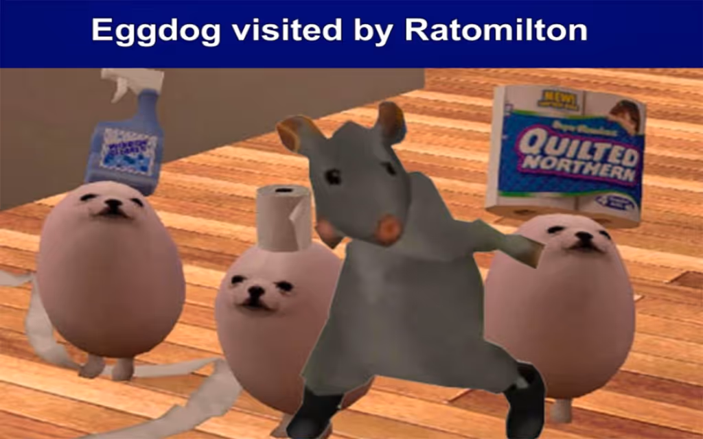 Eggdog visited by Ratomilton
