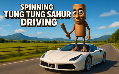 Spinning Tung Tung Sahur Driving