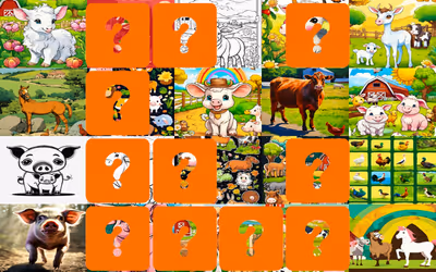 Farm Animals Memory Cards