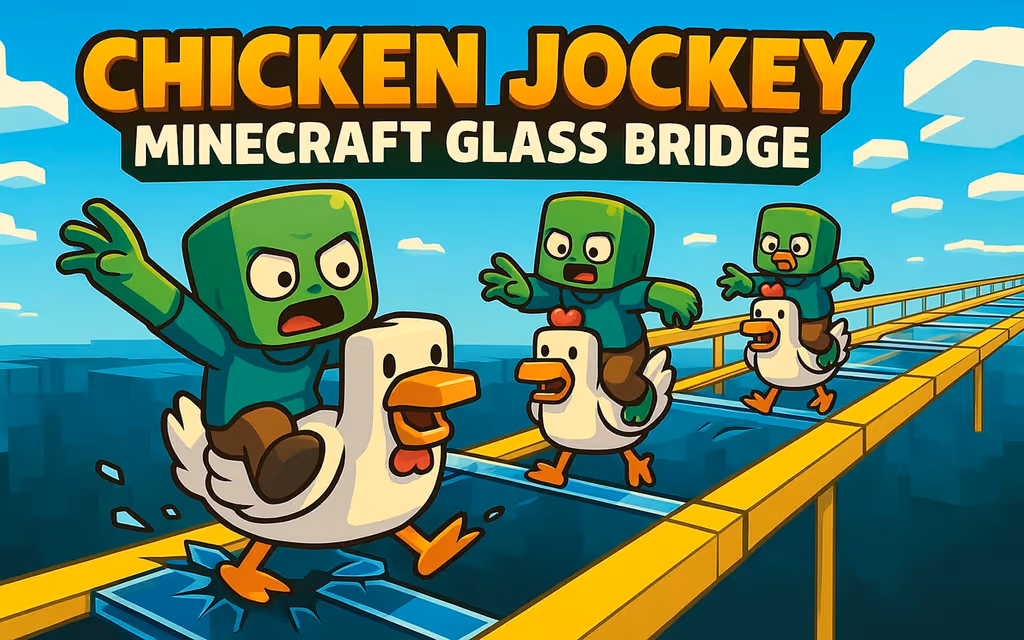 Chicken Jockey: Minecraft Glass Bridge