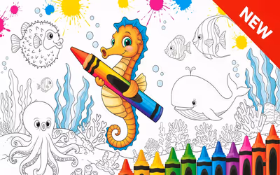 Sea Animal Coloring Book