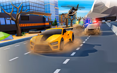 Police Car Chase ZigZag Escape 3D Driving Game