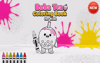 Boba Tea Coloring Book for Kids