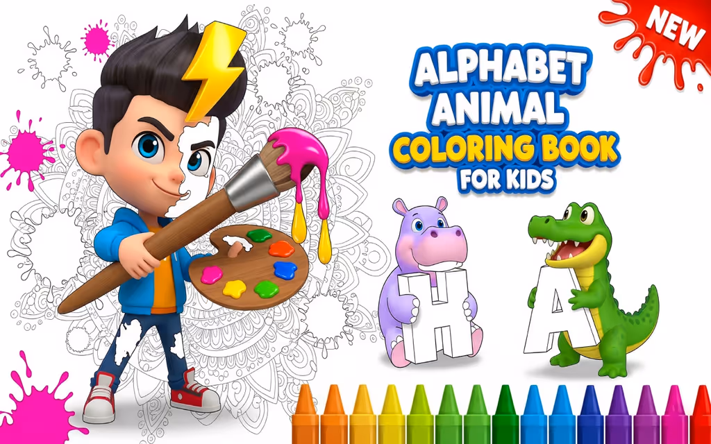 Alphabet Animal Coloring Book for Kids