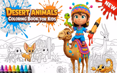 Desert Animals Coloring Book for Kids